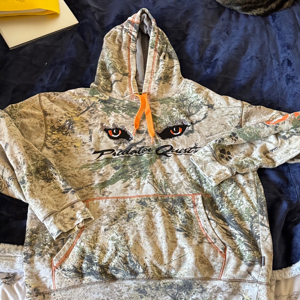 Cabela's Camouflage Hoodie with Orange Accents